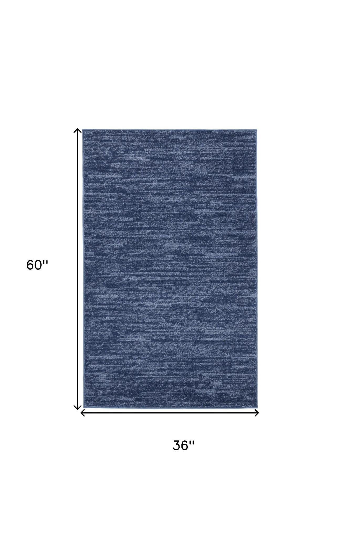 3' X 5' Blue Indoor Outdoor Area Rug