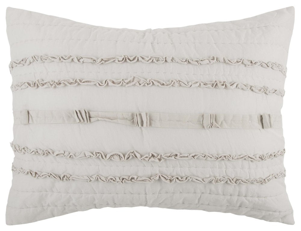 92" X 106" Natural Striped Cotton Quilt