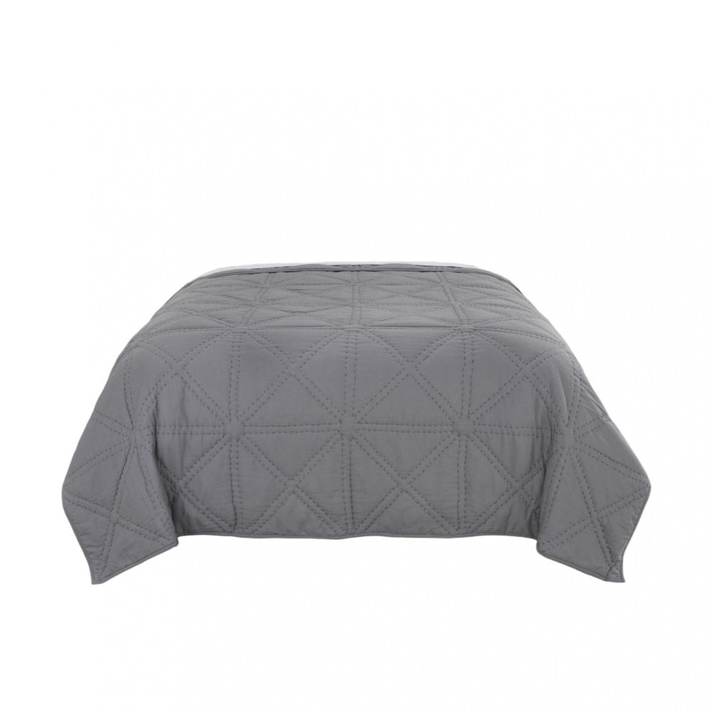 Gray Geometric King Quilt