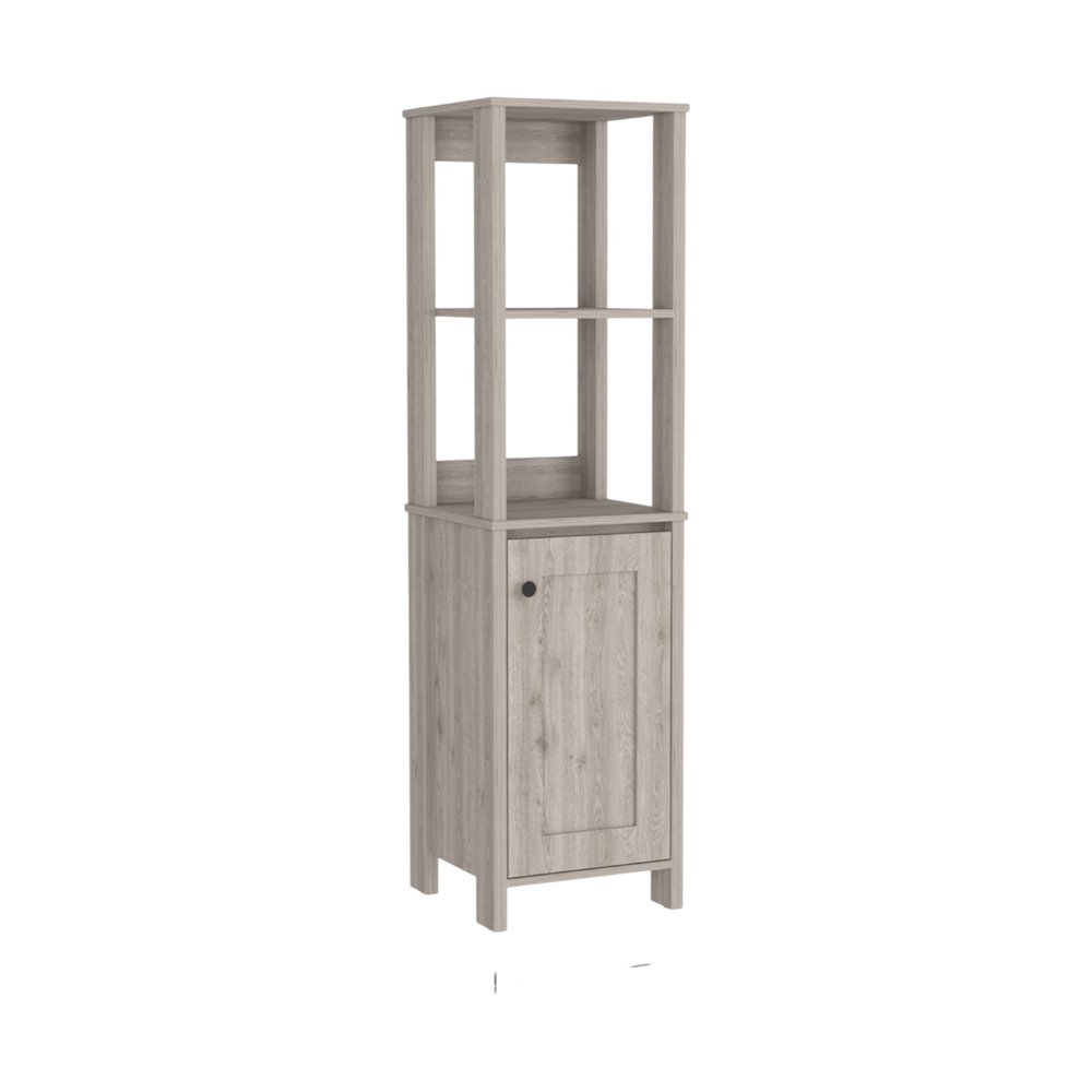 16" Light Gray Wood Freestanding Single Door Bathroom Vanity