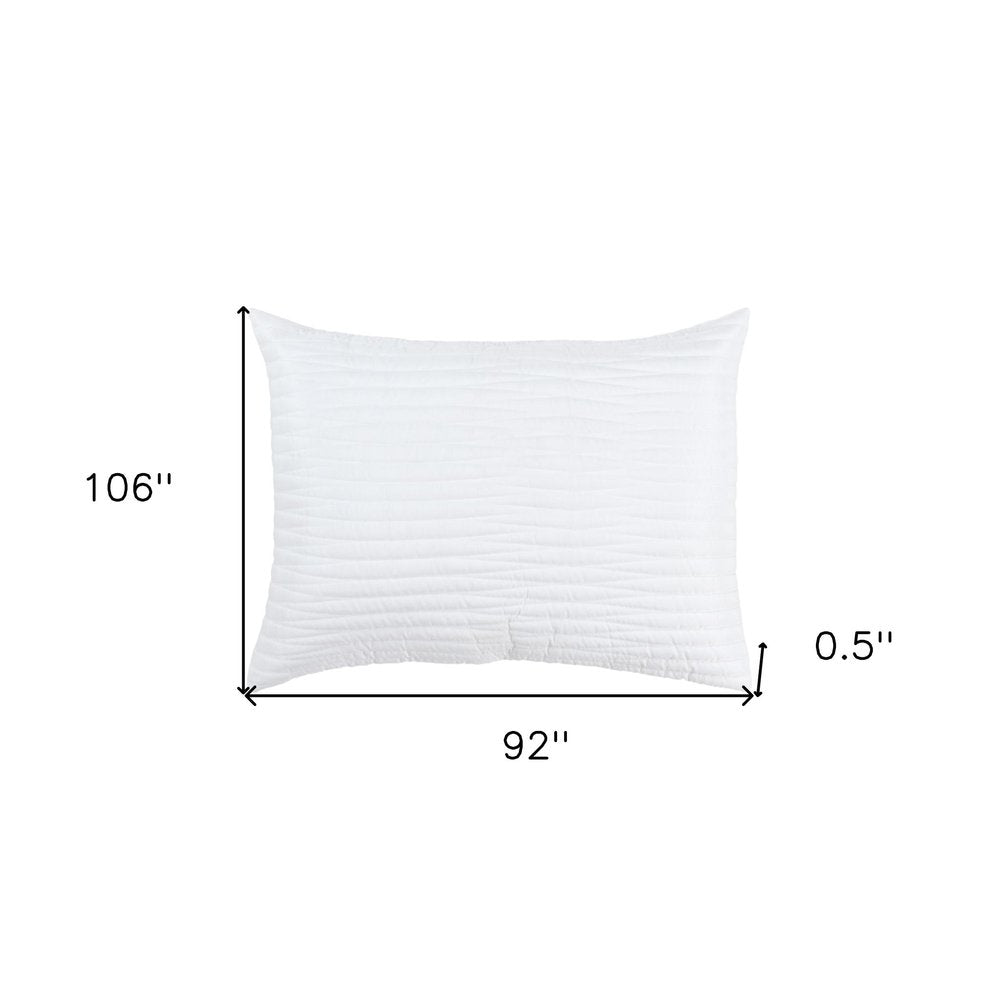 92" X 106" White Geometric Cotton Quilt
