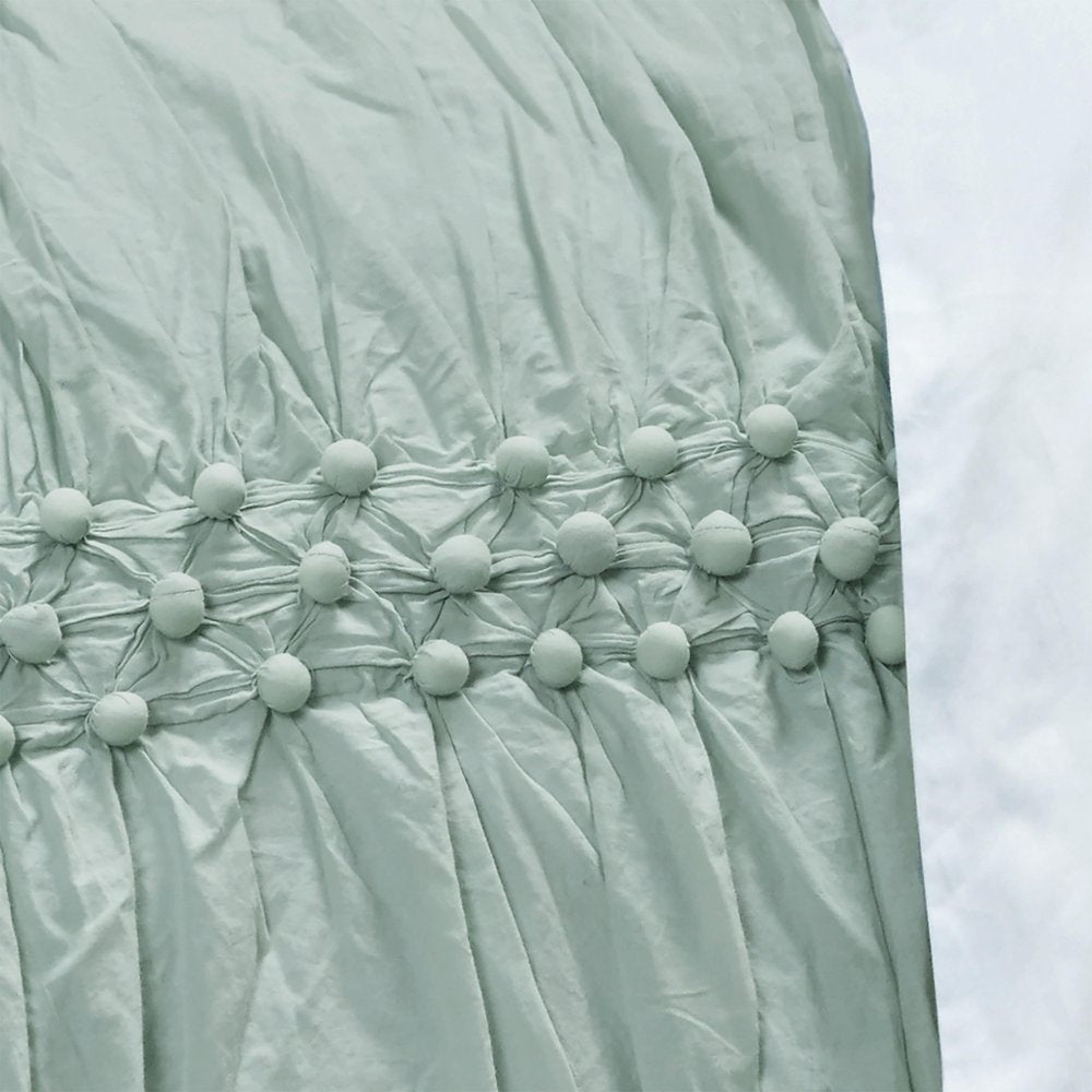 92" X 106" Blue Striped Cotton Quilt