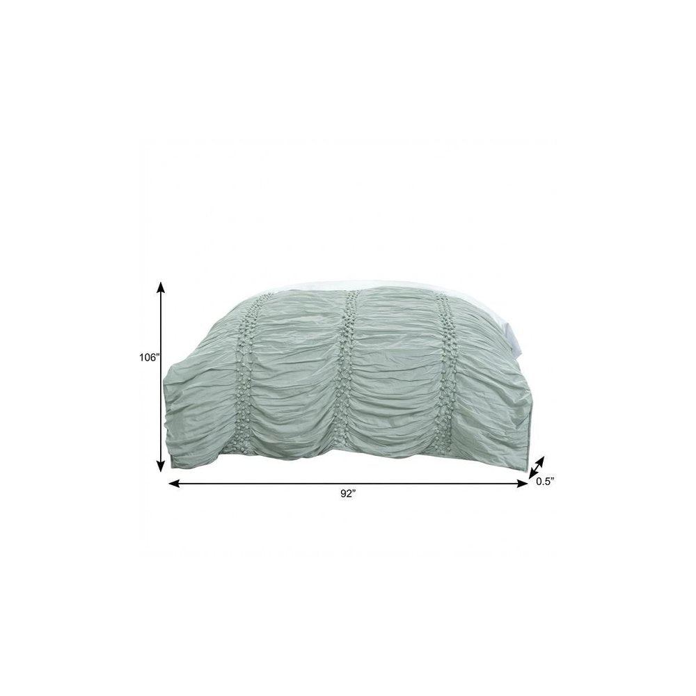 92" X 106" Blue Striped Cotton Quilt