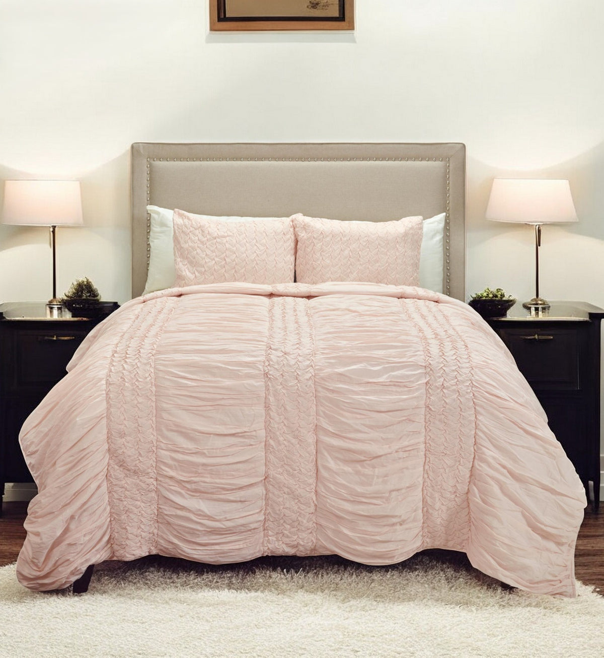 Pink Geometric Twin Quilt