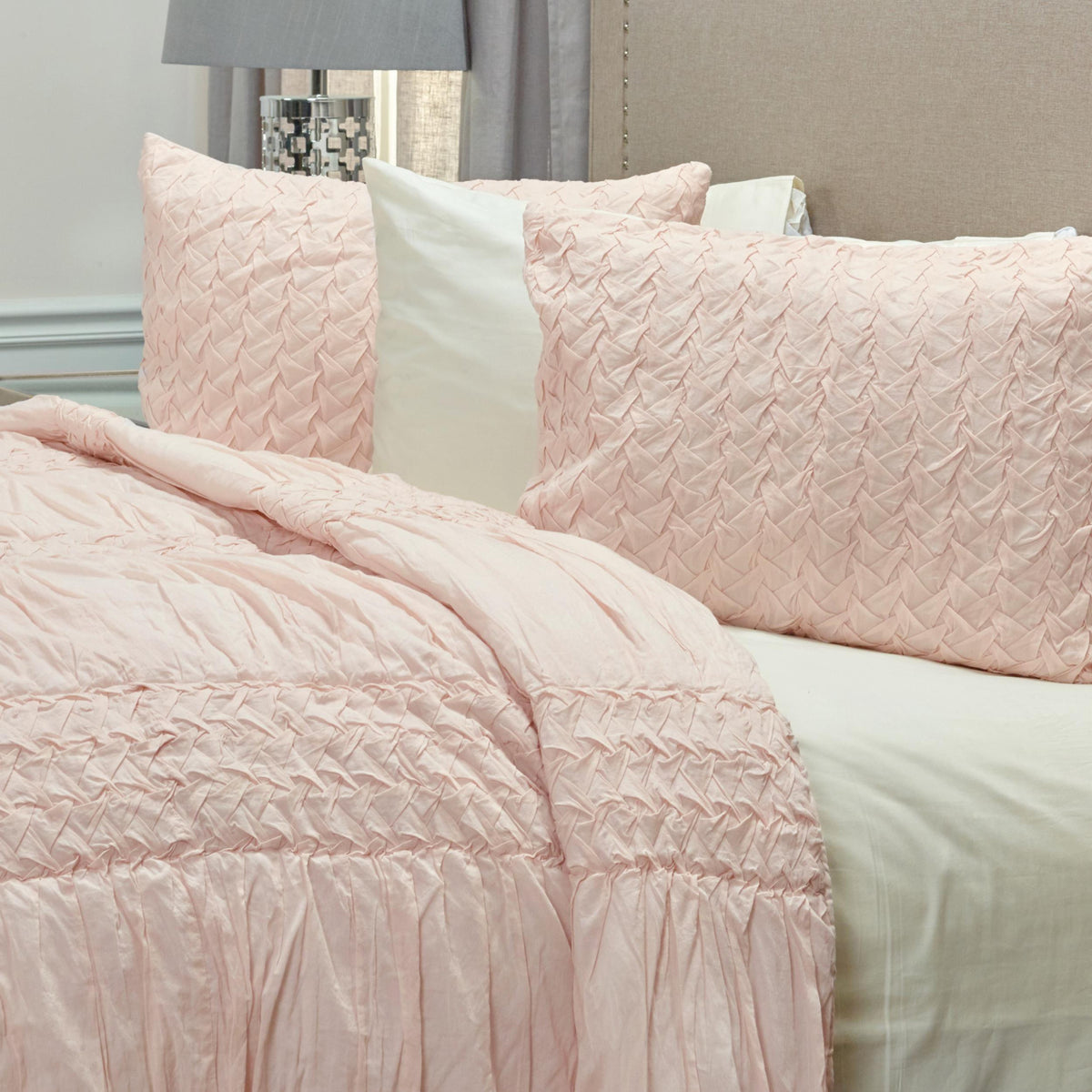 Pink Geometric Twin Quilt