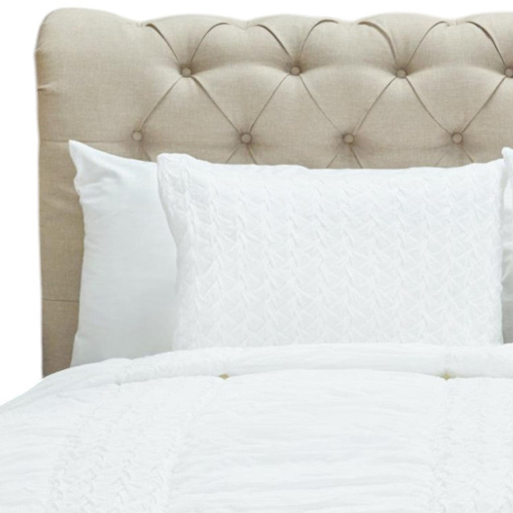 White Geometric Twin Quilt
