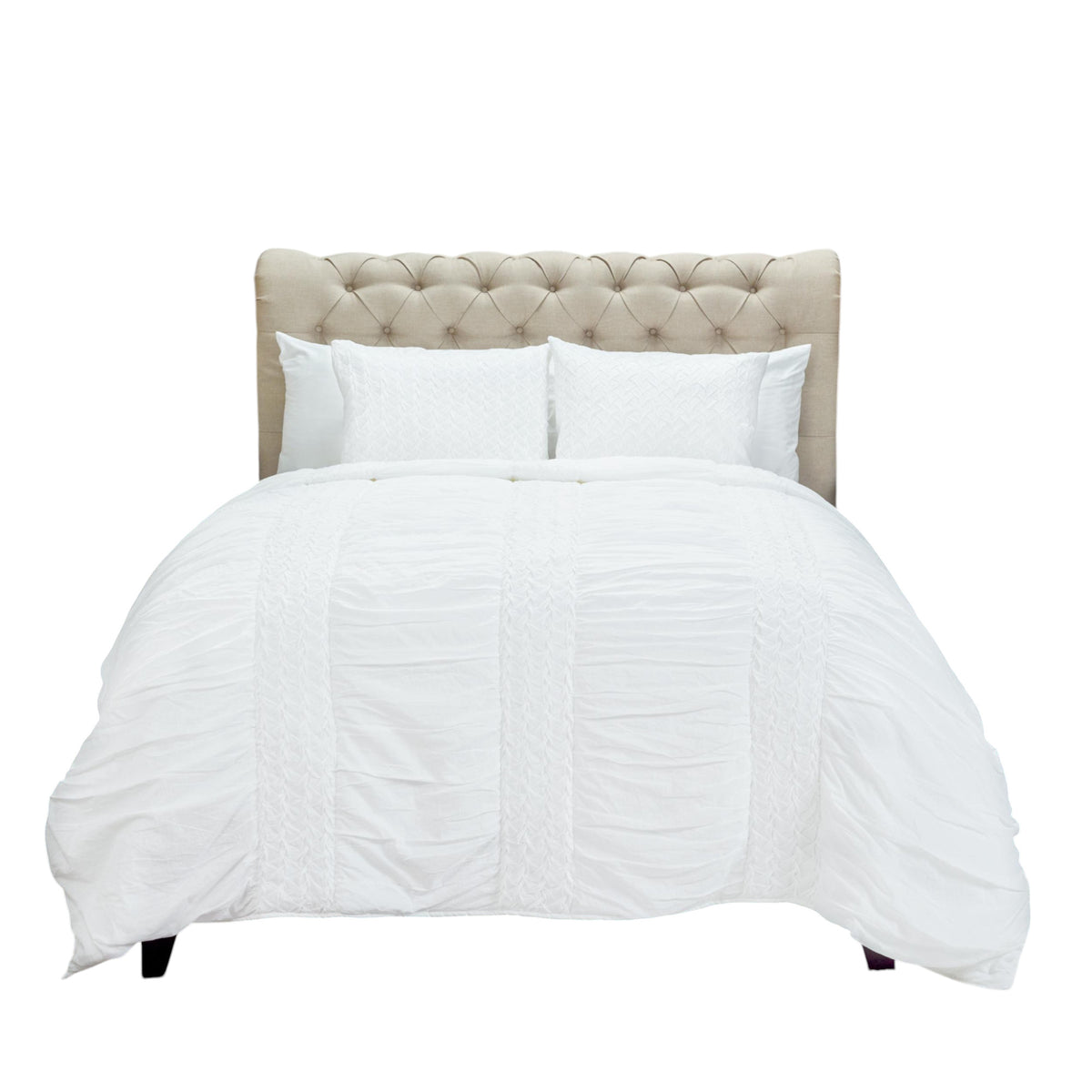 White Geometric Twin Quilt