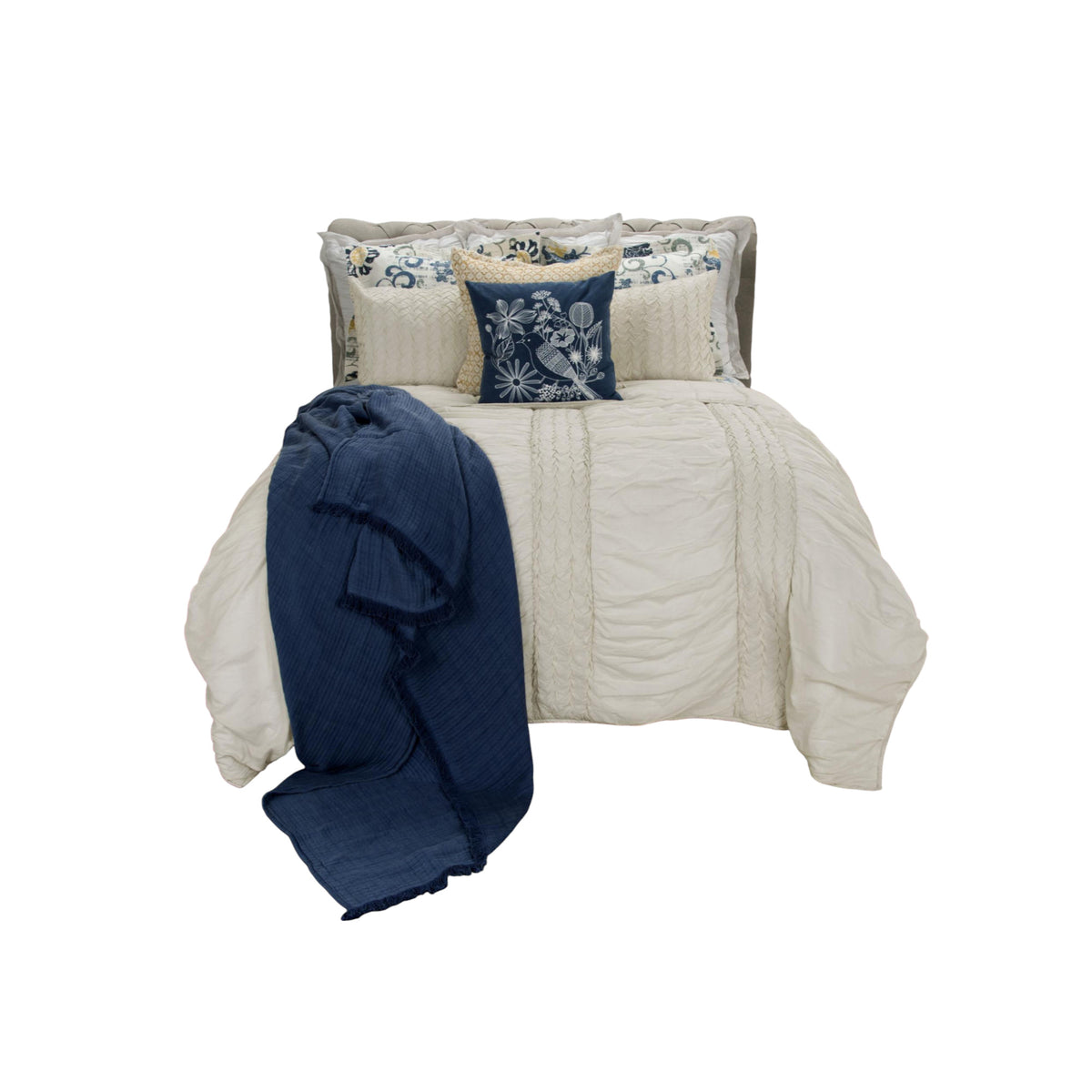 Ivory Geometric King Quilt