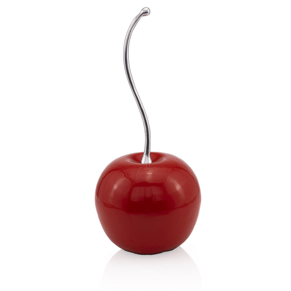 21" Red and Silver Enamel Cherry Sculpture