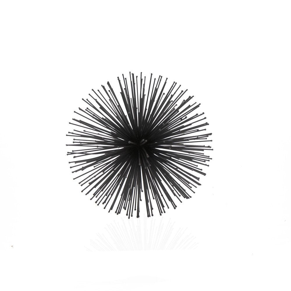 10" Black Iron Decorative Orb Tabletop Sculpture