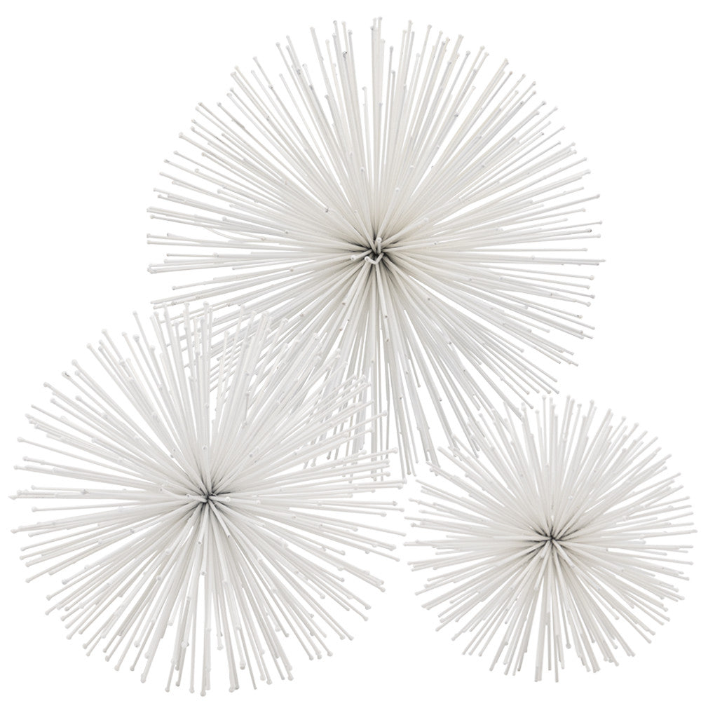 10" White Metal Spiky Sphere
