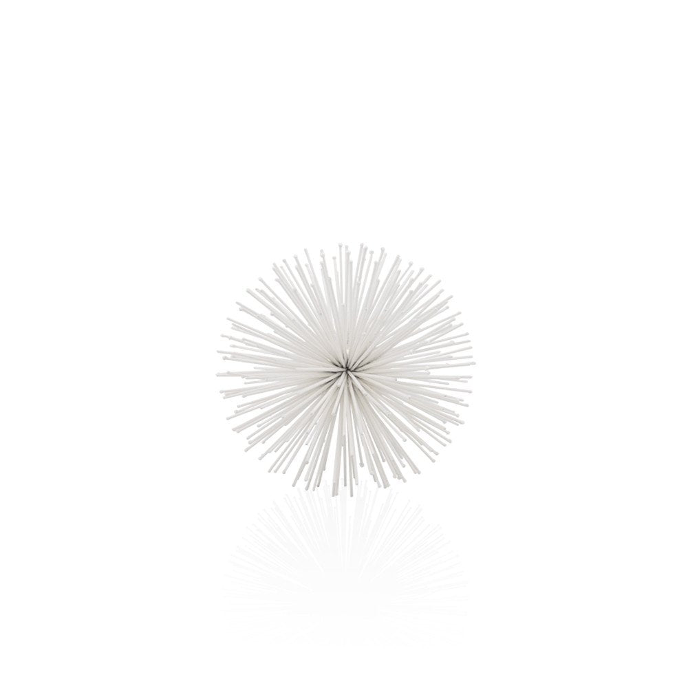 10" White Iron Decorative Orb Tabletop Sculpture