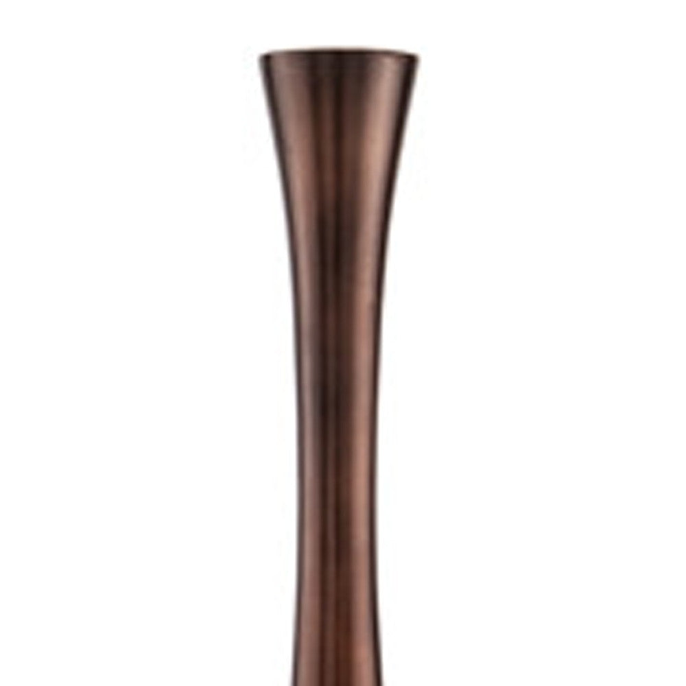 40" Aluminum Antiqued Bronze Trumpet Floor Vase