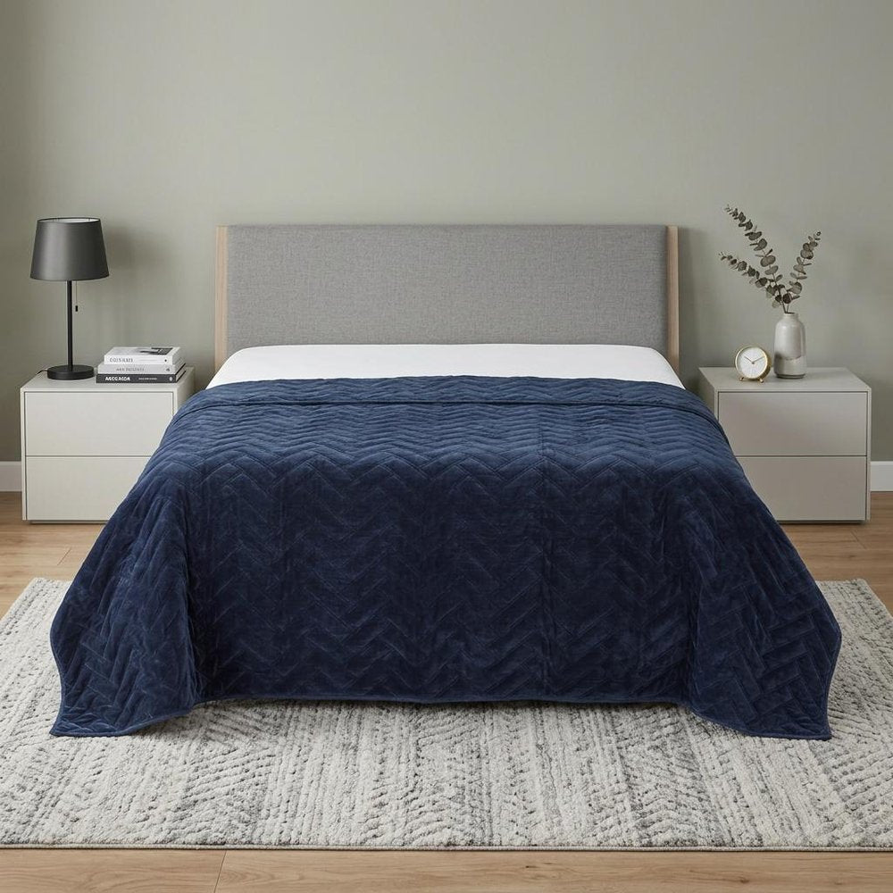 92" X 106" Indigo Cotton Quilt