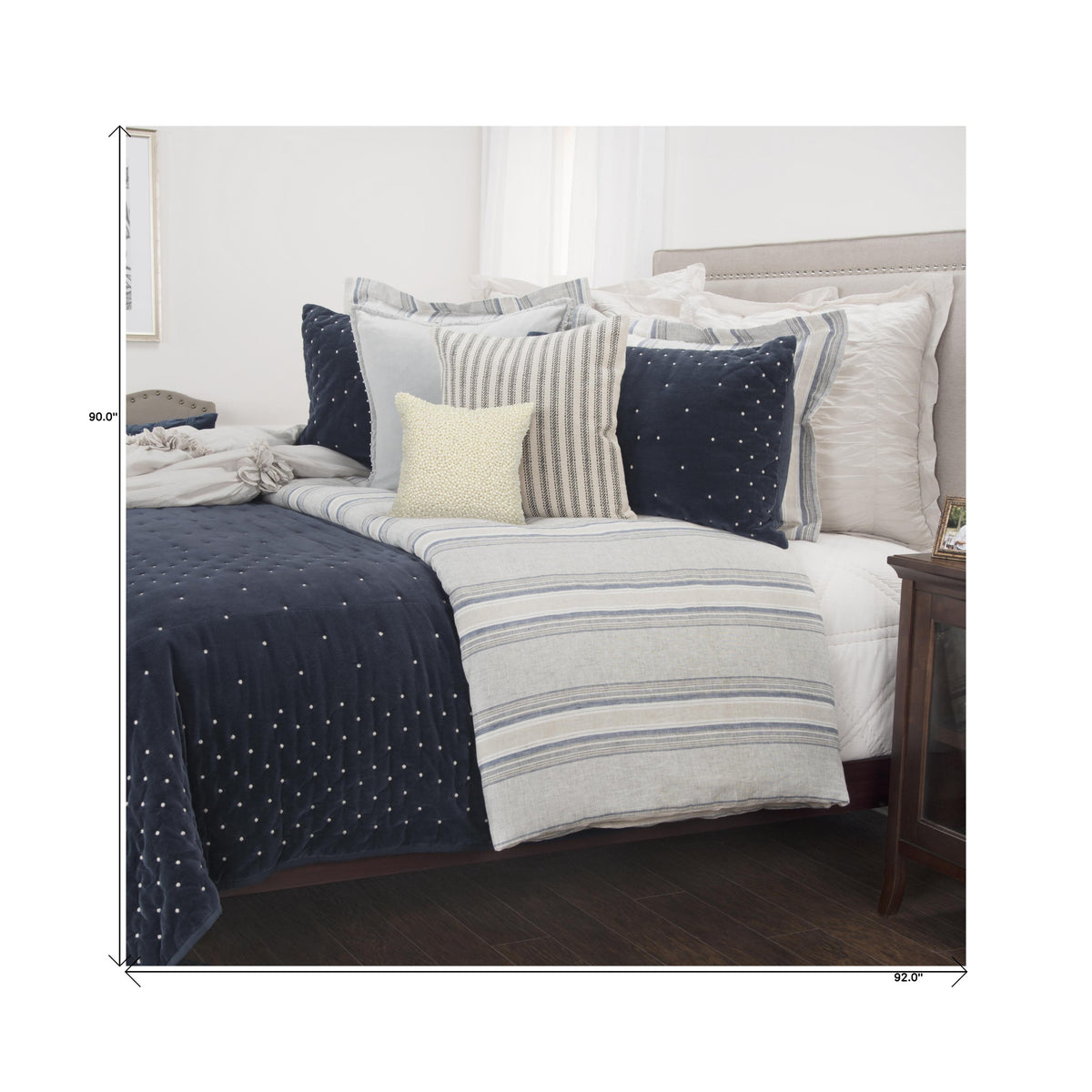 Indigo Polka Dots Queen Quilt