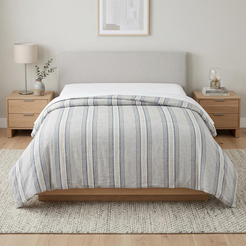 Natural Queen Linen Dry Clean Only Polyester Duvet Cover