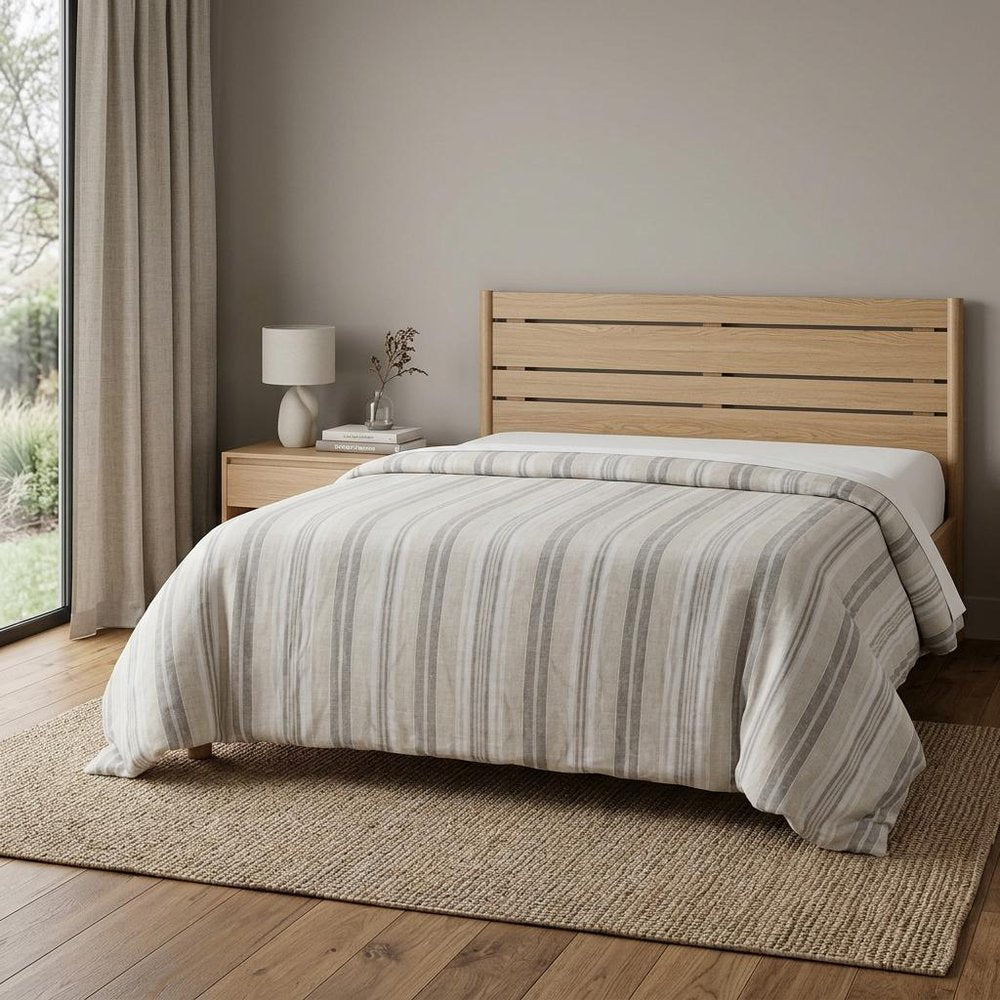 Natural King Linen Washable Polyester Duvet Cover