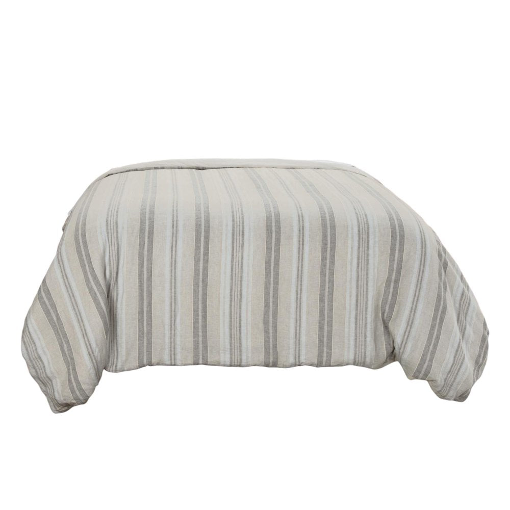 Natural Queen Linen Washable Polyester Duvet Cover