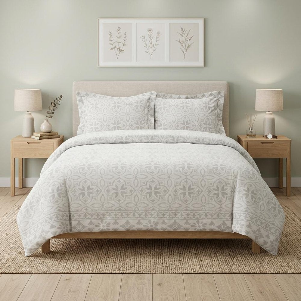 Ivory King Cotton Washable Polyester Down Alternative Comforter Set With Two Shams