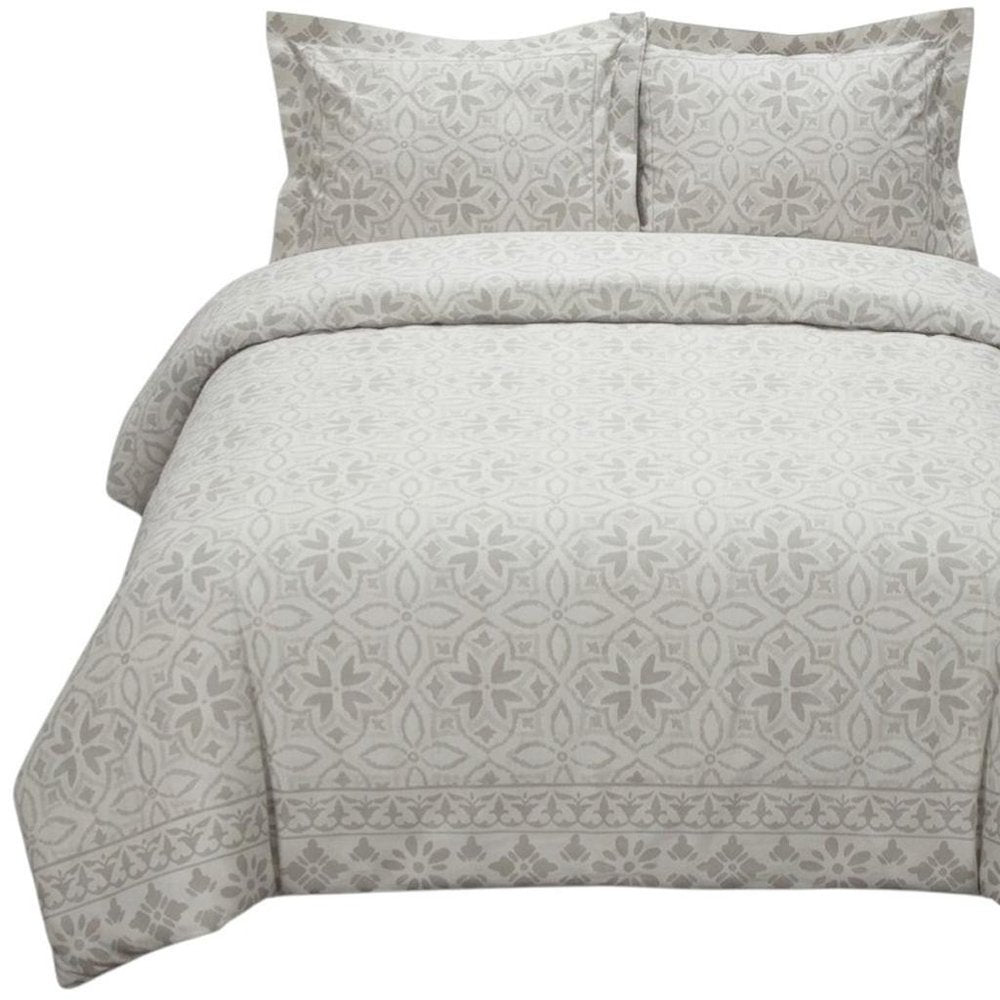 Ivory Queen Cotton Washable Polyester Down Alternative Comforter Set With Two Shams