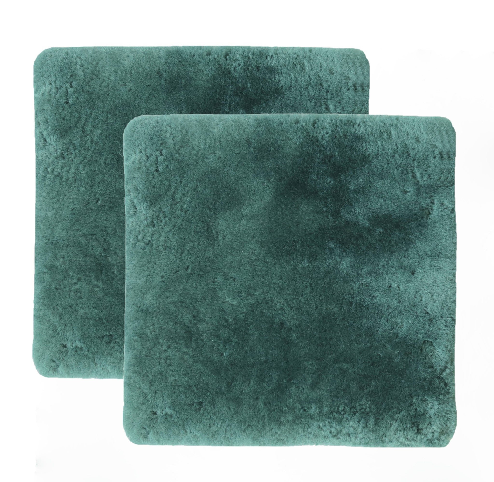 Set Of Two 17" X 17" Emerald Linen Solid Color Dining Chair Pad