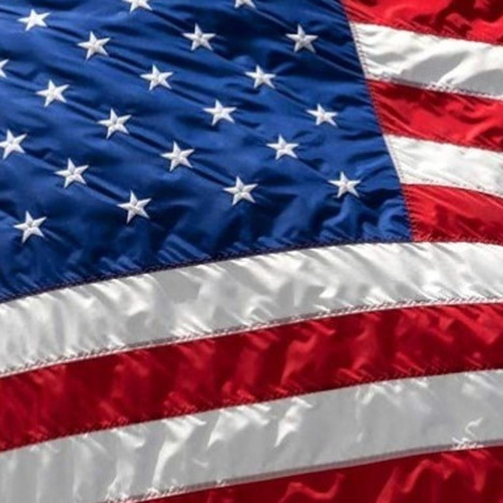 Set of Two Red White And Blue Embroidered Nylon American Flags
