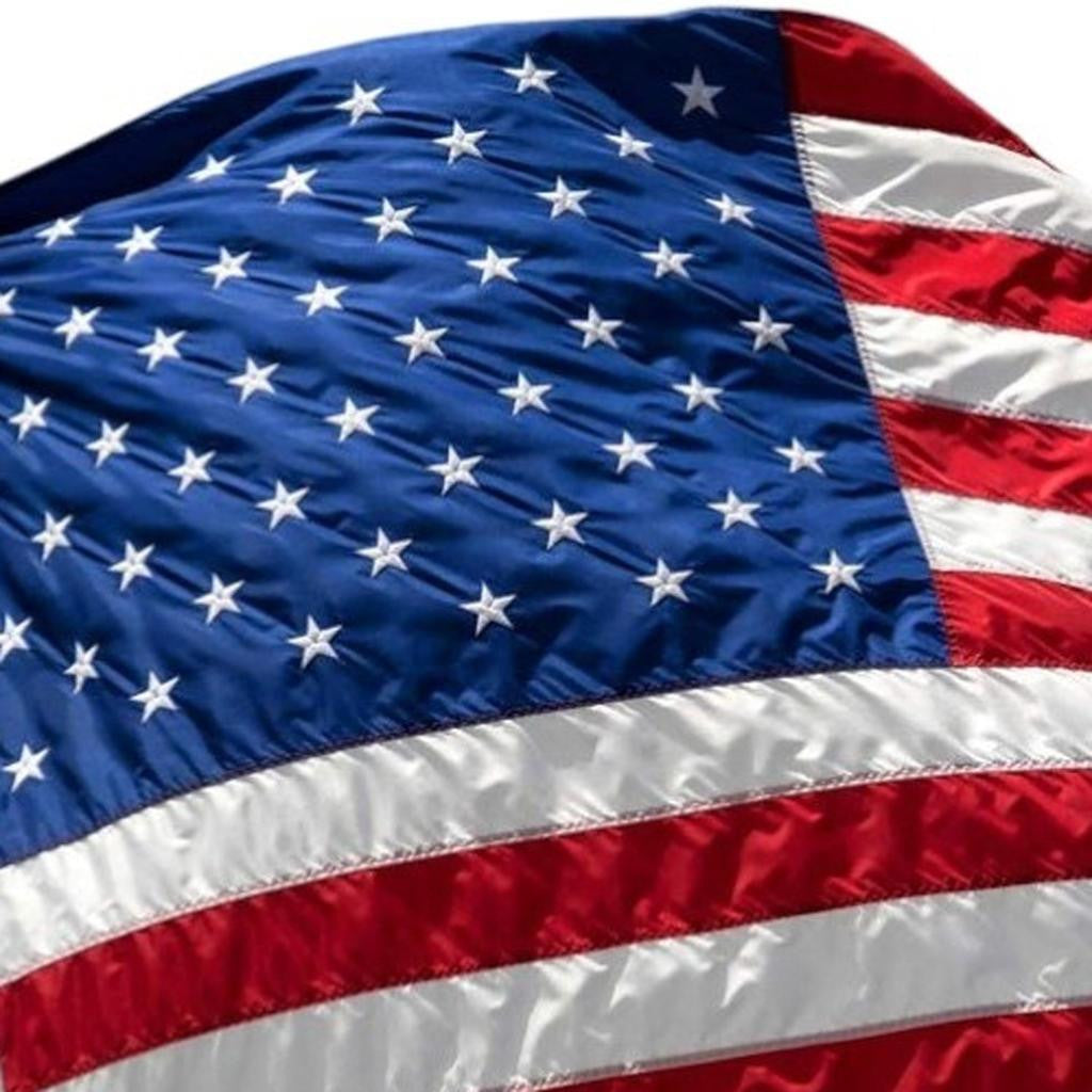 Set of Two Red White And Blue Embroidered Nylon American Flags