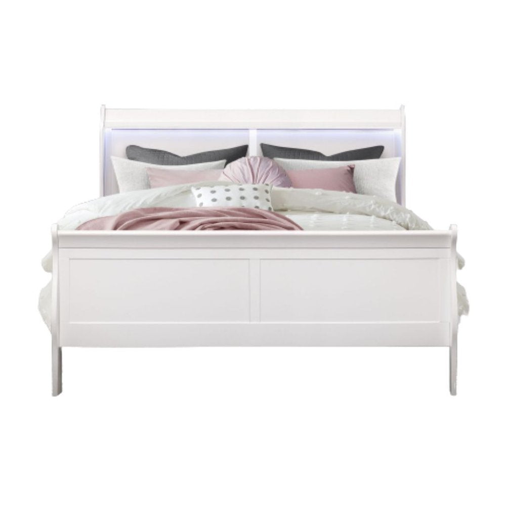 White Wood Full Bed Frame