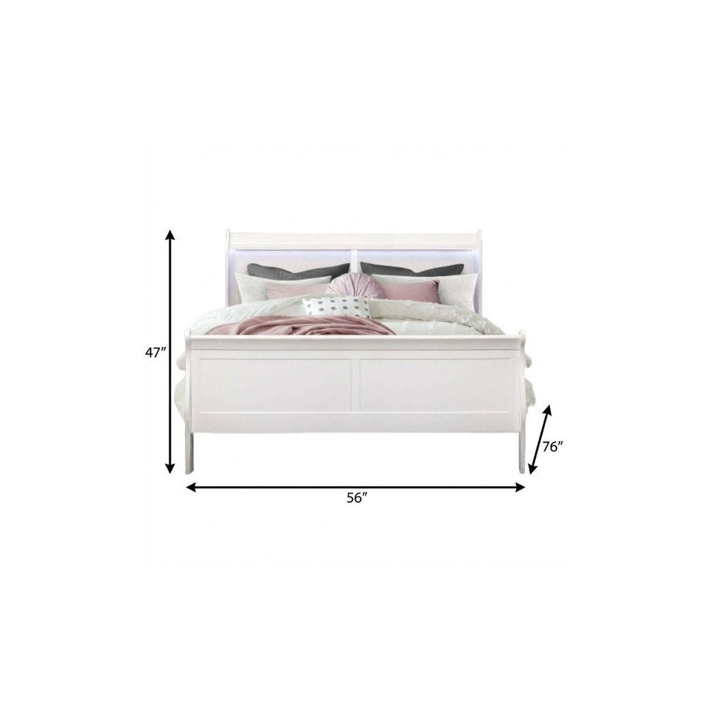 White Wood Full Bed Frame