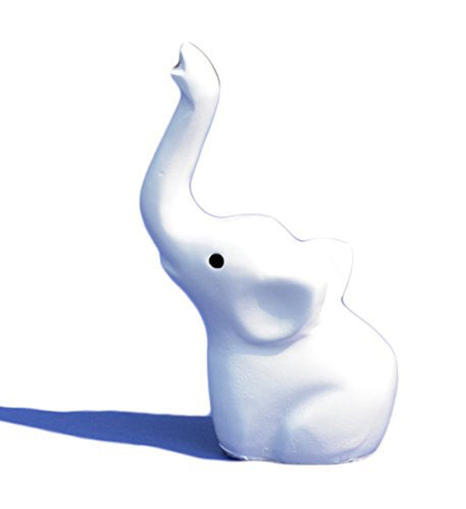 4" White Metal Elephant Tabletop Sculpture