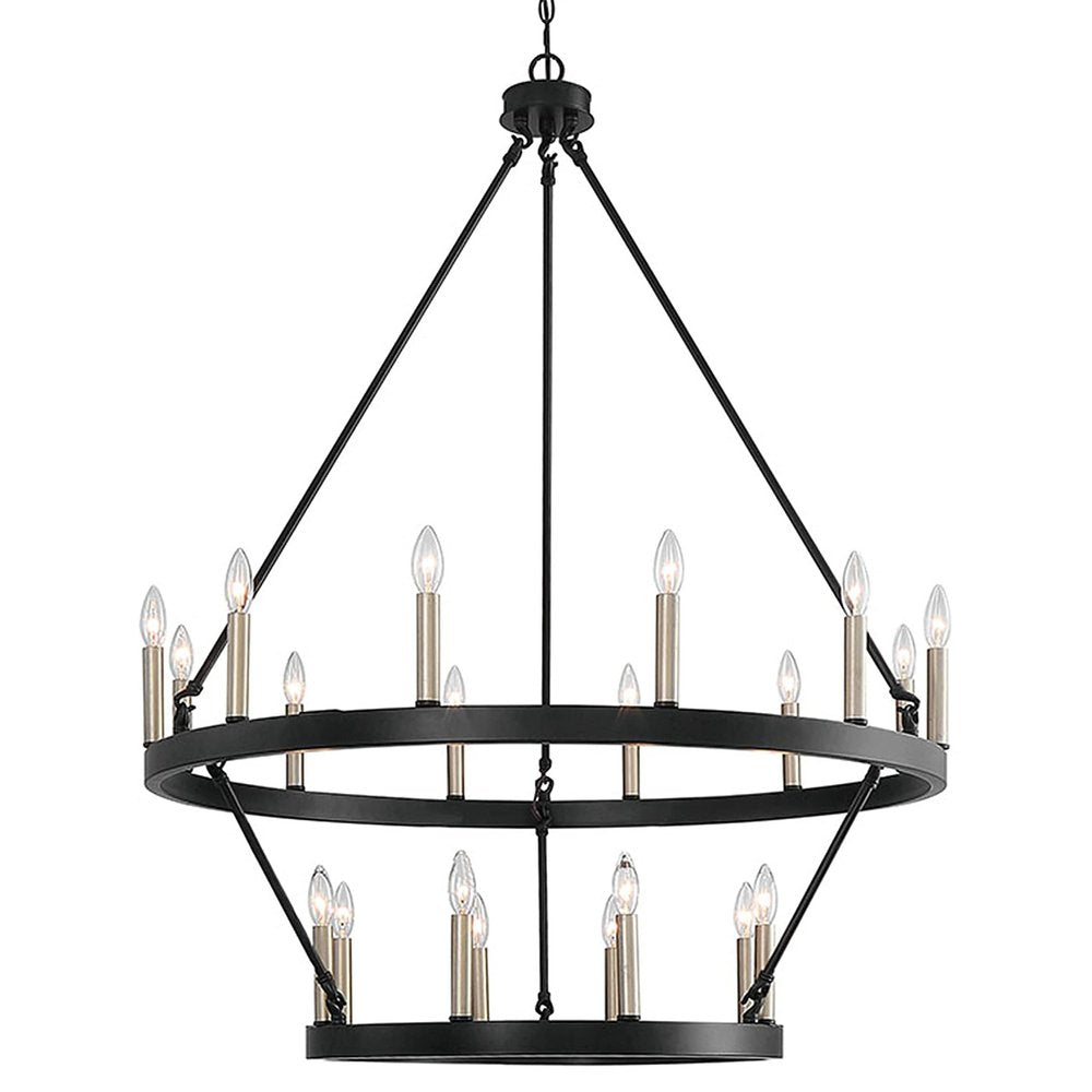 Black Candle Style Multi Light Metal Dimmable Chandelier