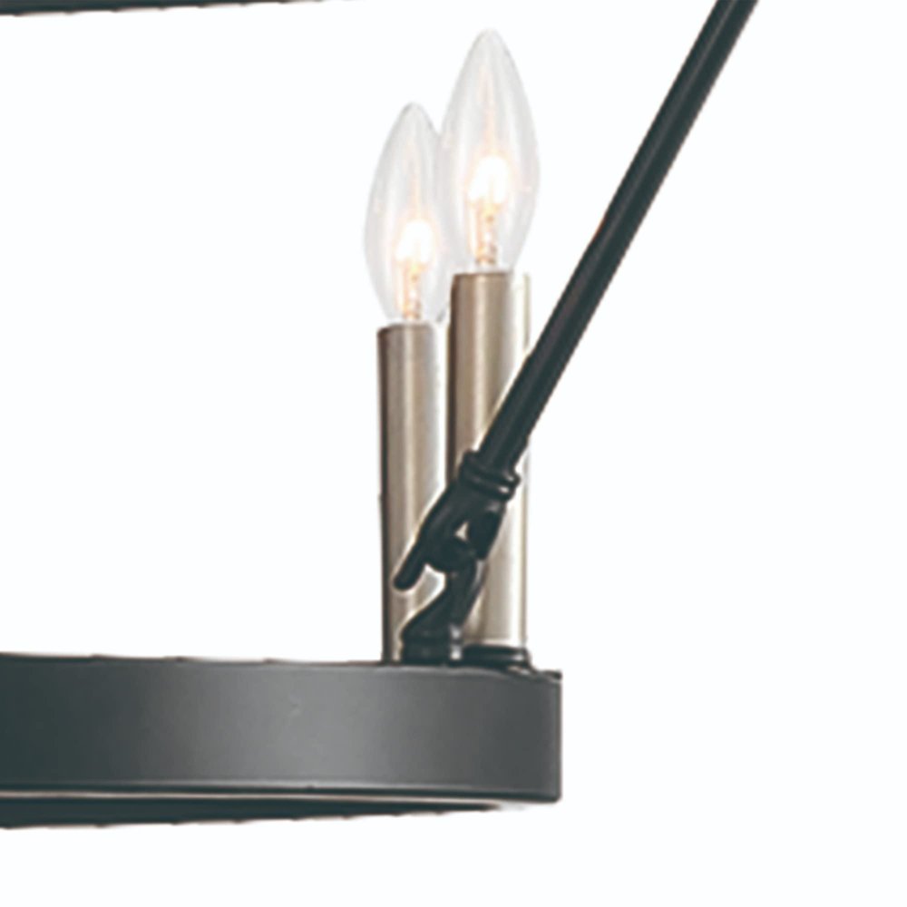Black Candle Style Multi Light Metal Dimmable Chandelier
