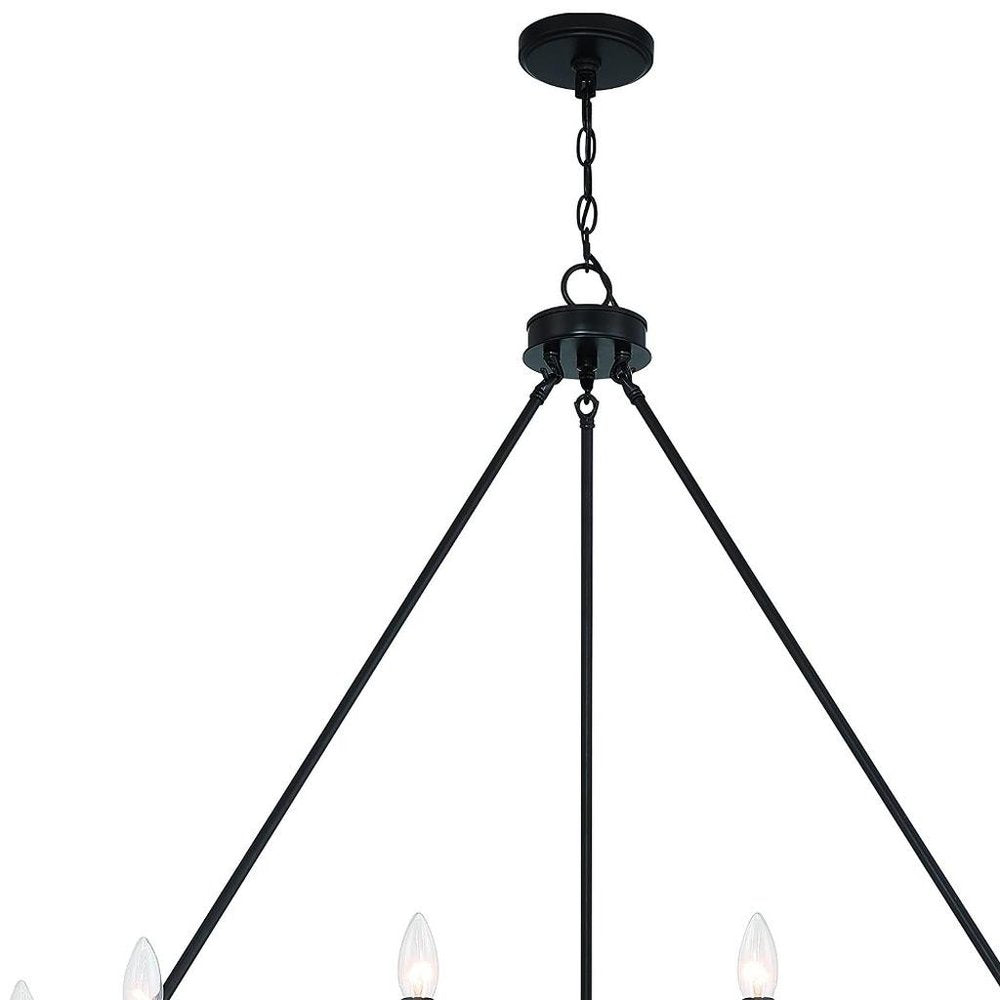 Black And White Candle Style Multi Light Metal Dimmable Chandelier