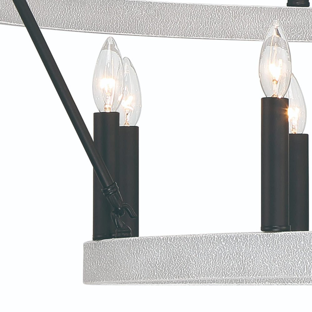 Black And White Candle Style Multi Light Metal Dimmable Chandelier