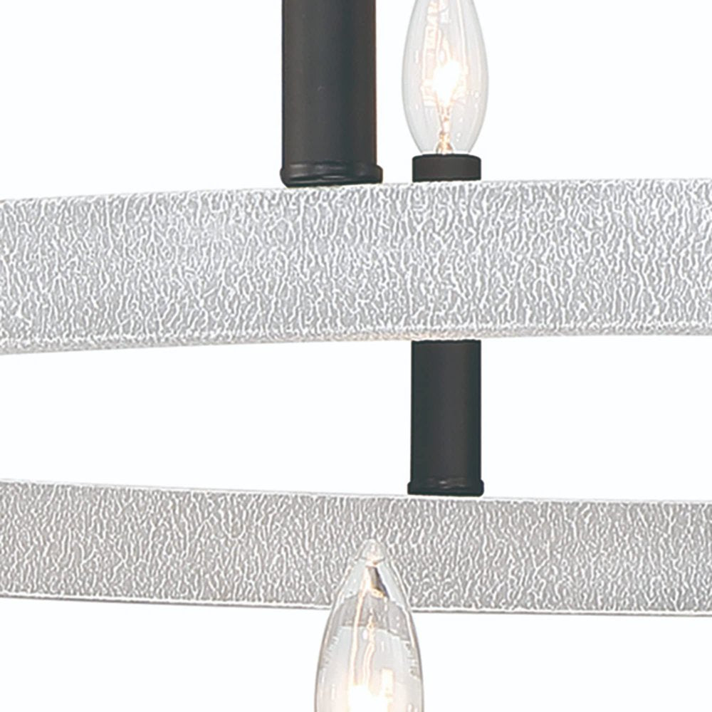 Black And White Candle Style Multi Light Metal Dimmable Chandelier