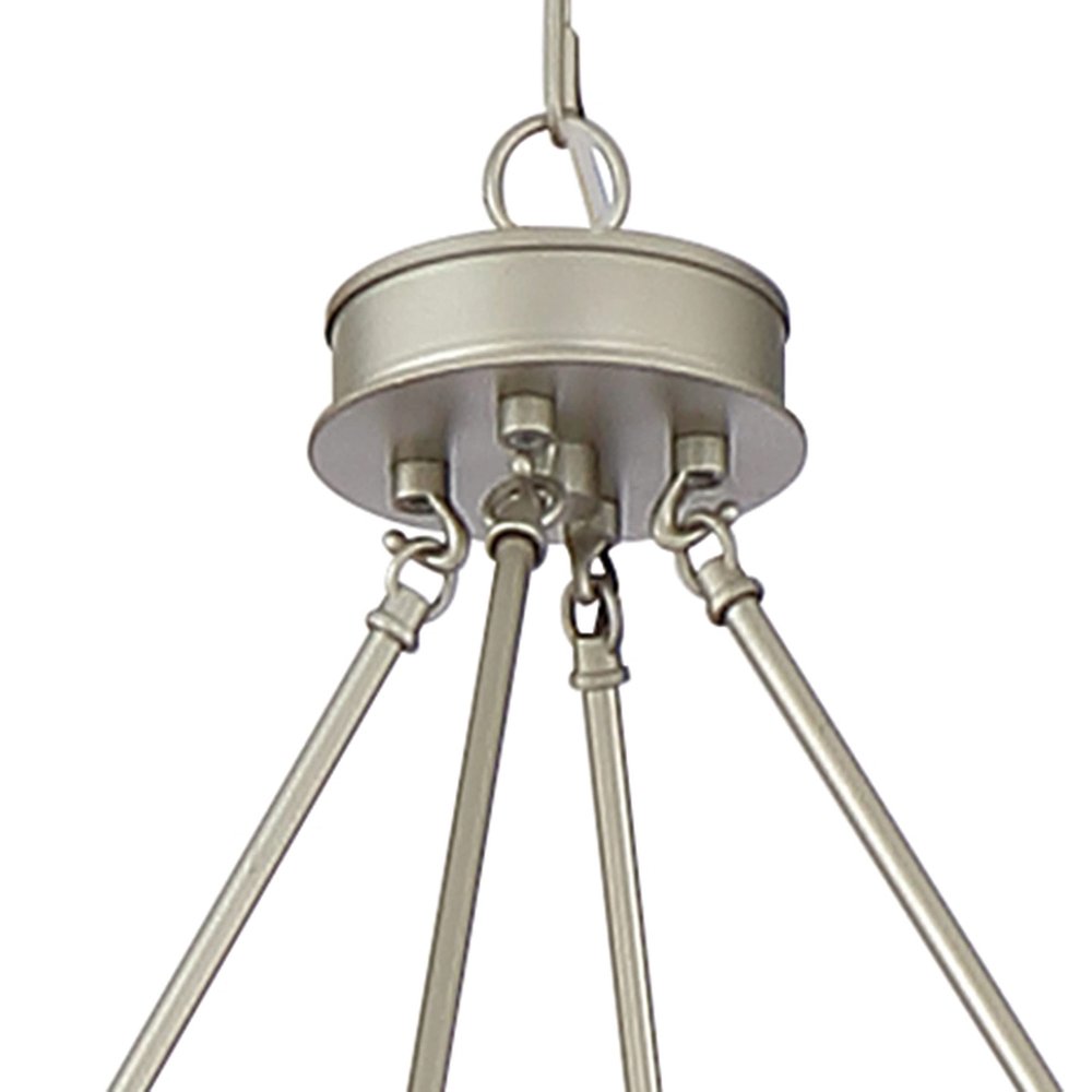 Silver Candle Style Twelve Light Metal Dimmable Chandelier