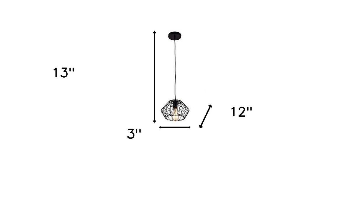 Black Unique Statement Metal Dimmable Chandelier With Black Shades