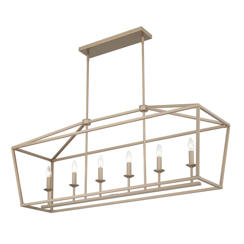 Brass Candle Style Six Light Metal Dimmable Chandelier