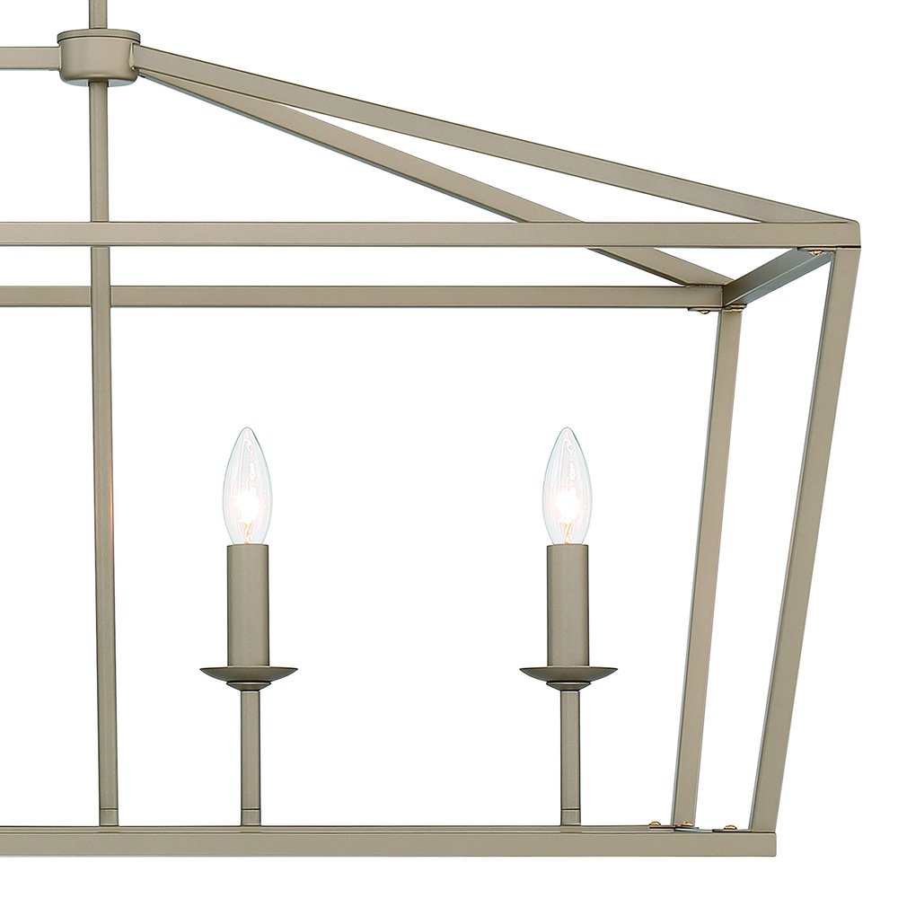 Brass Candle Style Six Light Metal Dimmable Chandelier