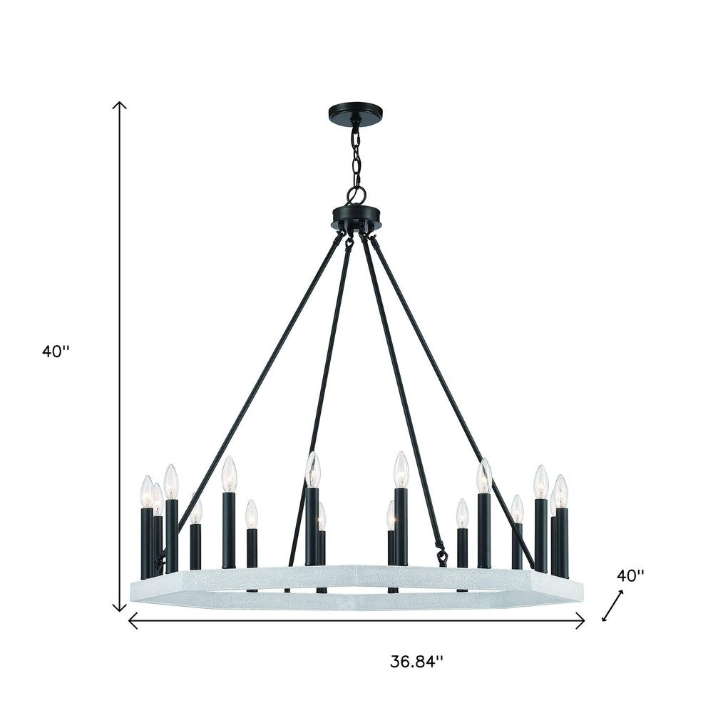 Black And White Candle Style Multi Light Metal Dimmable Chandelier