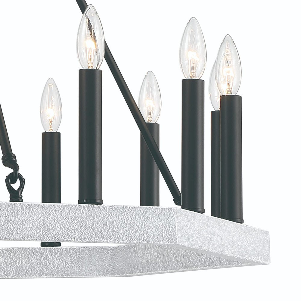 Black And White Candle Style Multi Light Metal Dimmable Chandelier