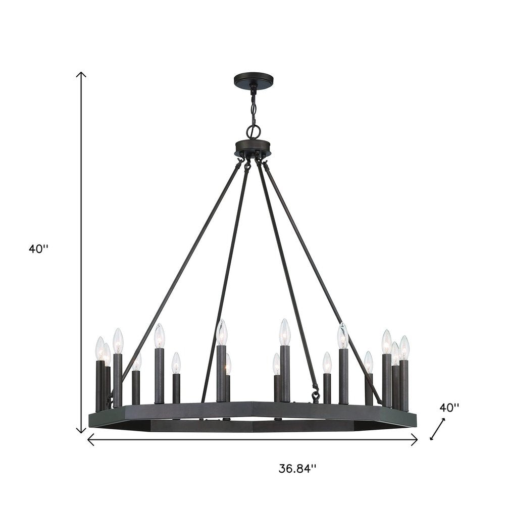 Black Candle Style Multi Light Metal Dimmable Chandelier