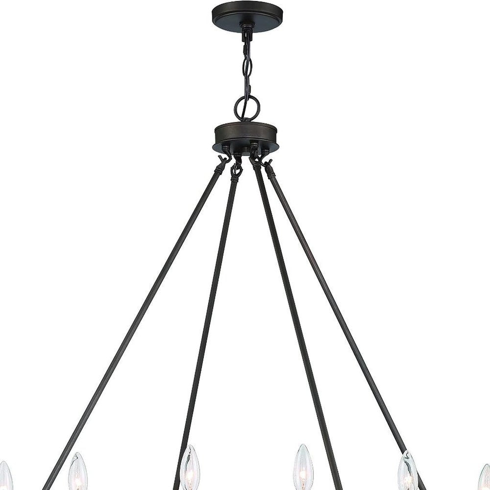Black Candle Style Multi Light Metal Dimmable Chandelier