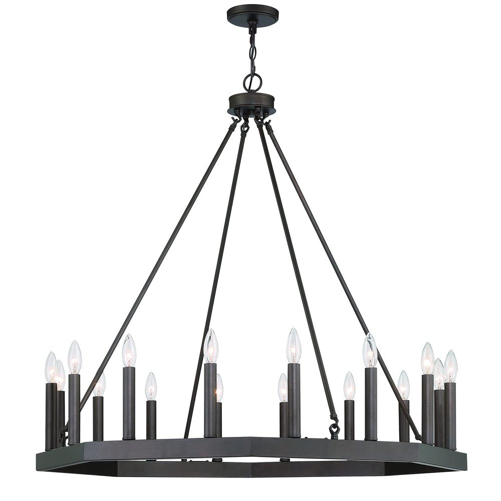 Black Candle Style Multi Light Metal Dimmable Chandelier