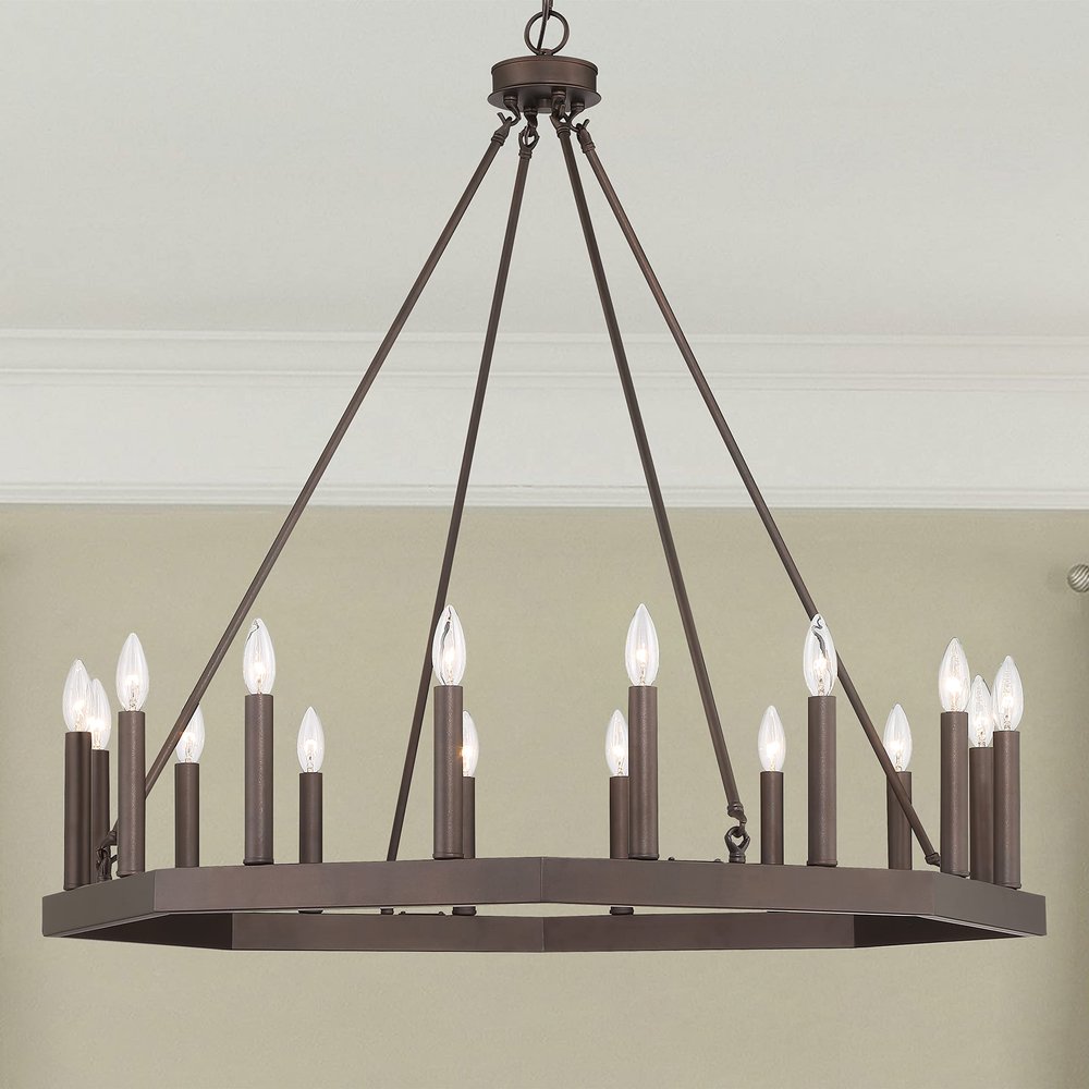Black Candle Style Multi Light Metal Dimmable Chandelier