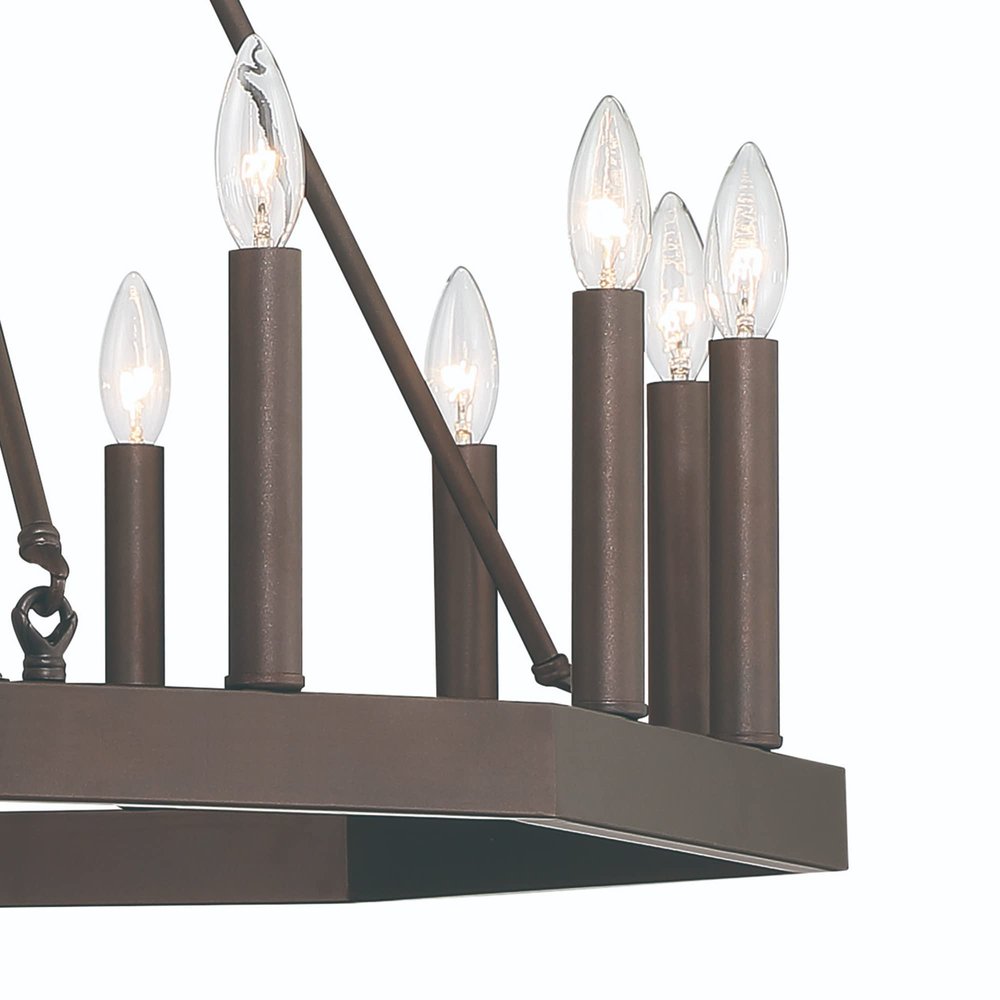 Black Candle Style Multi Light Metal Dimmable Chandelier