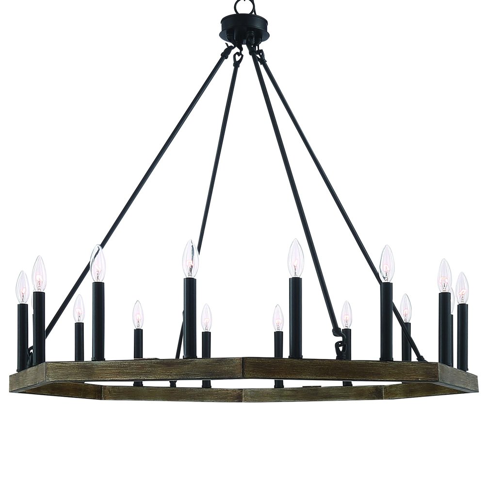 Brown And Black Candle Style Multi Light Metal Dimmable Chandelier
