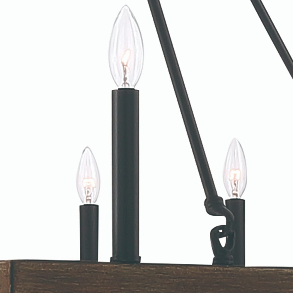 Brown And Black Candle Style Multi Light Metal Dimmable Chandelier