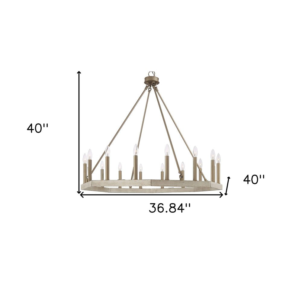 Brass Candle Style Multi Light Metal Dimmable Flush Chandelier