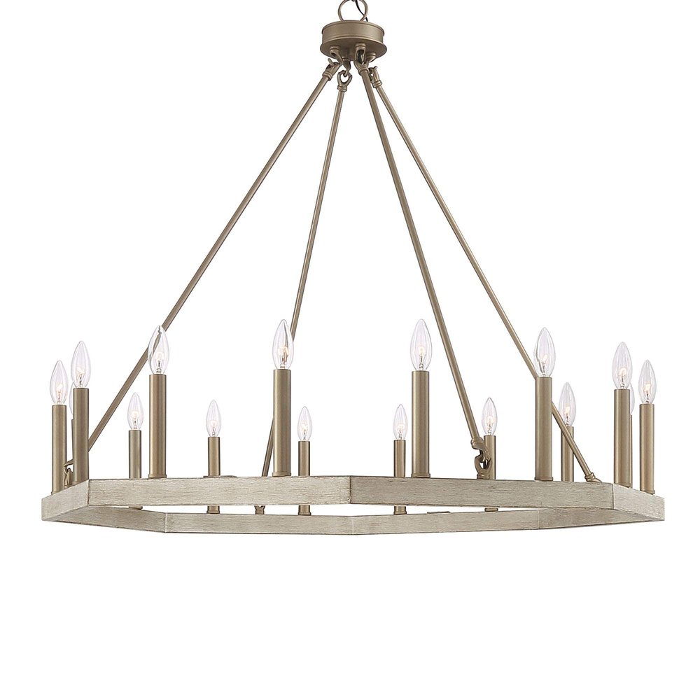 Brass Candle Style Multi Light Metal Dimmable Flush Chandelier